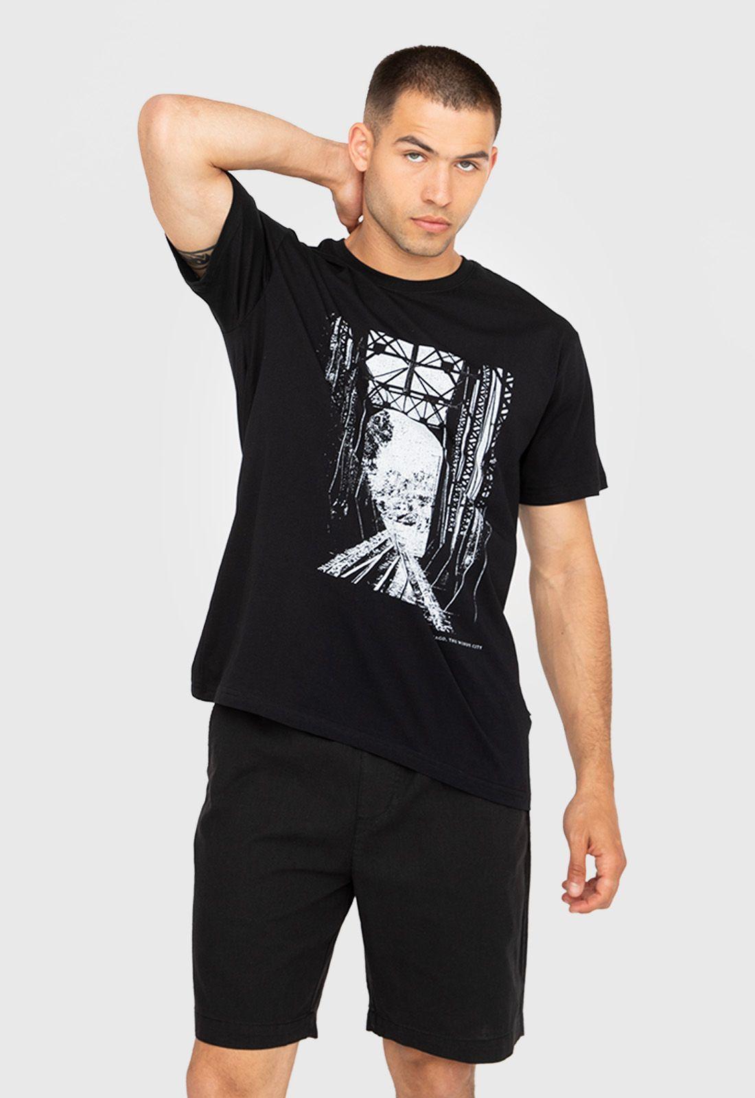 Polera On Tour Chicago Black Black Bubba-0