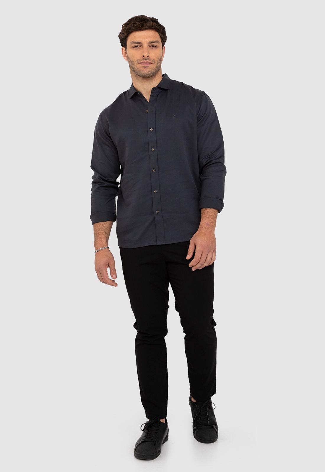 Camisa Soft Manga Larga Dark Grey Black Bubba-5