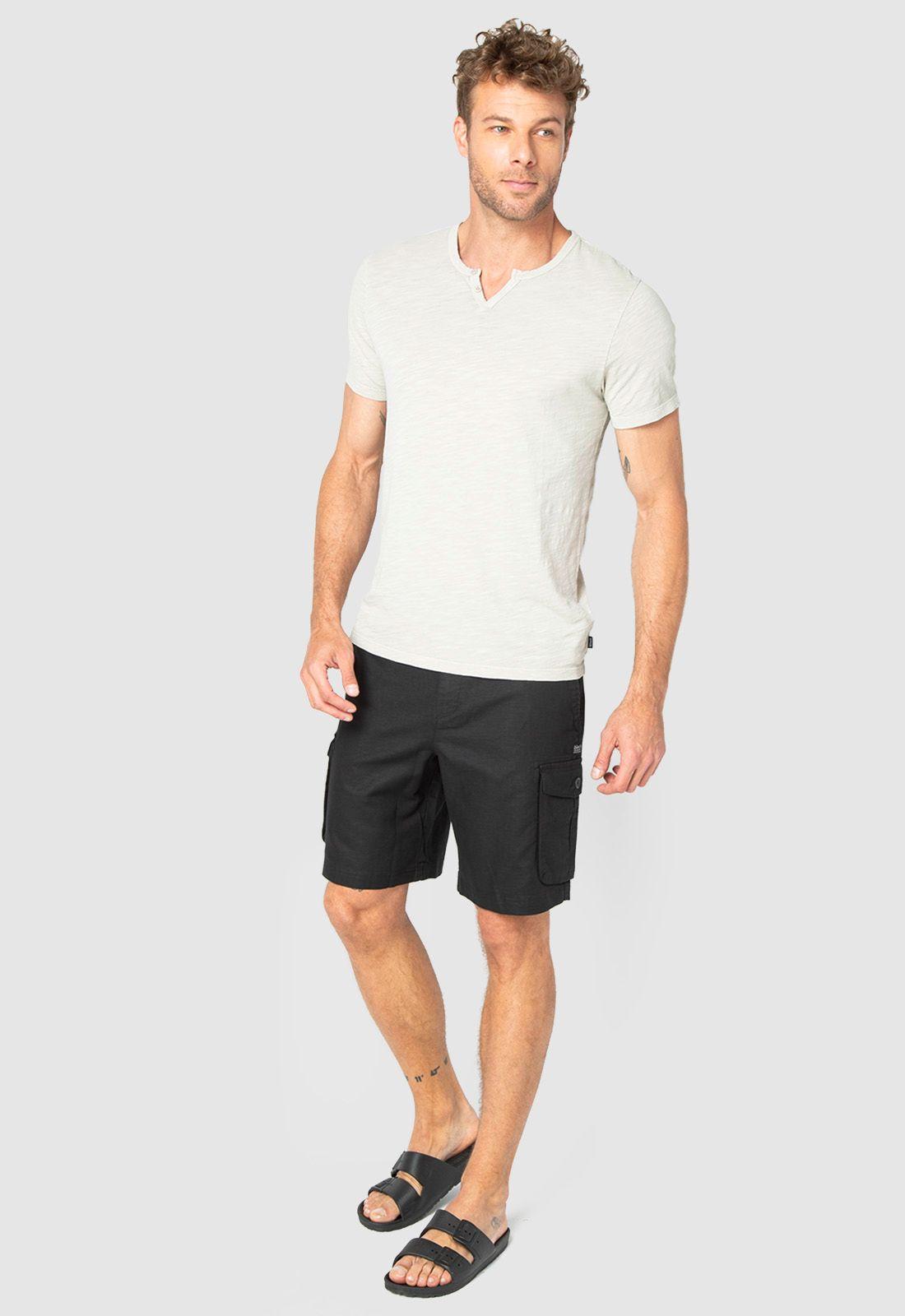 Short Cargo Lino Black Black Bubba-2
