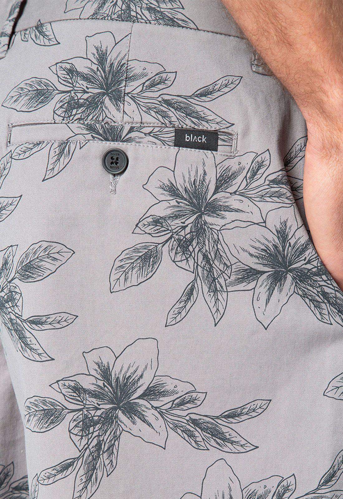 Short Cotton Tropical Grey Black Bubba-3