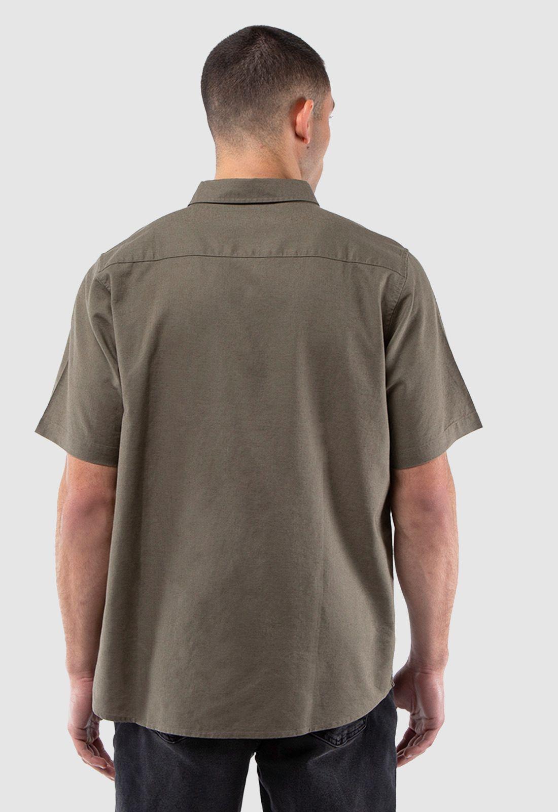 Camisa Manga Corta Lino Gris Marengo Black Bubba-2