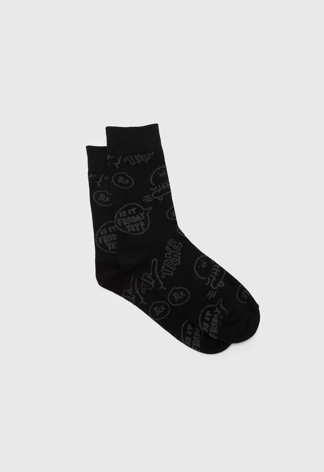 Calcetin Largo Blk Negro Black Bubba-3