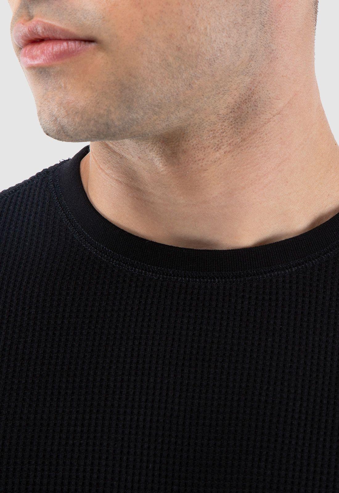 Crewneck Waffle Summer Black Black Bubba-4