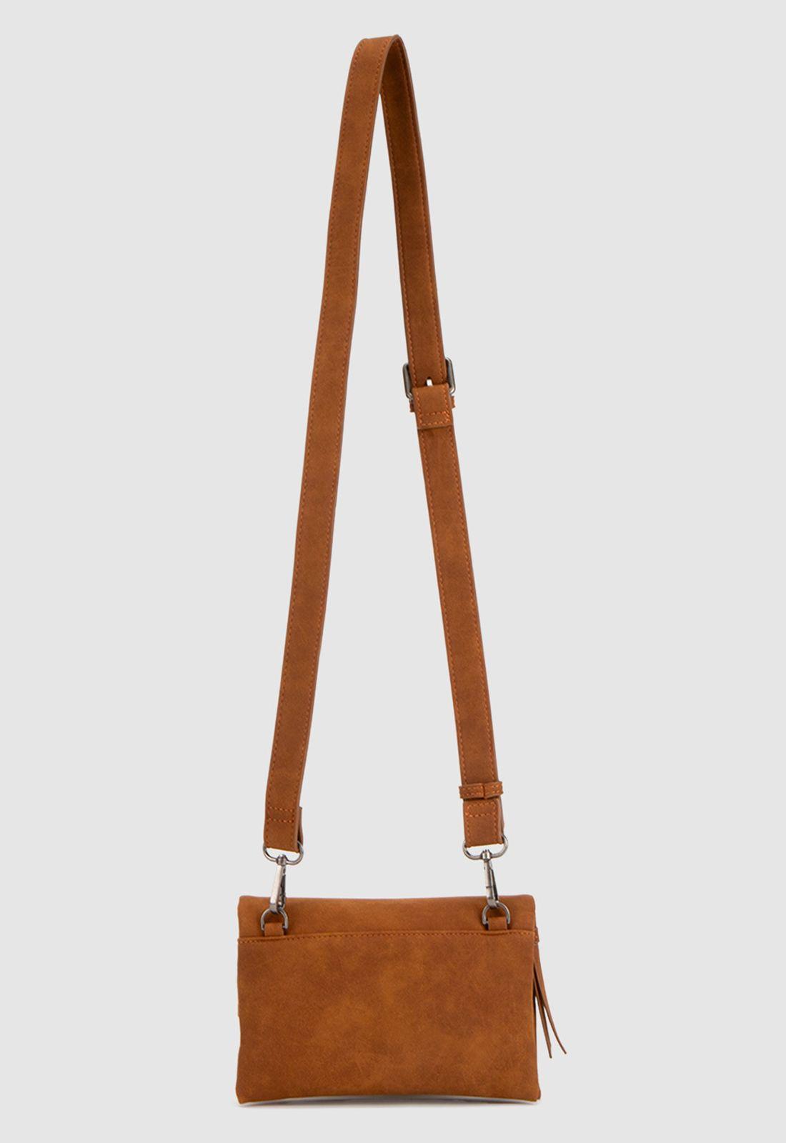 Cartera Suede Camel Mini Black Bubba-2