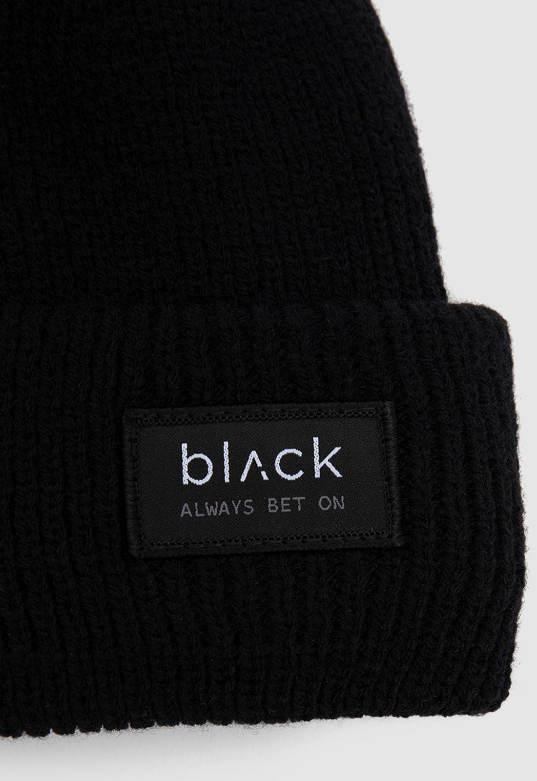 Beanie Brand Patch Black Black Bubba-2