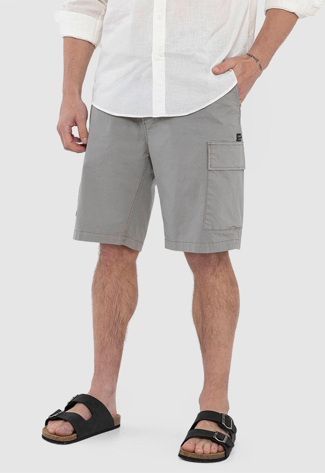 Short Cargo Ripstop Gris Black Bubba-0