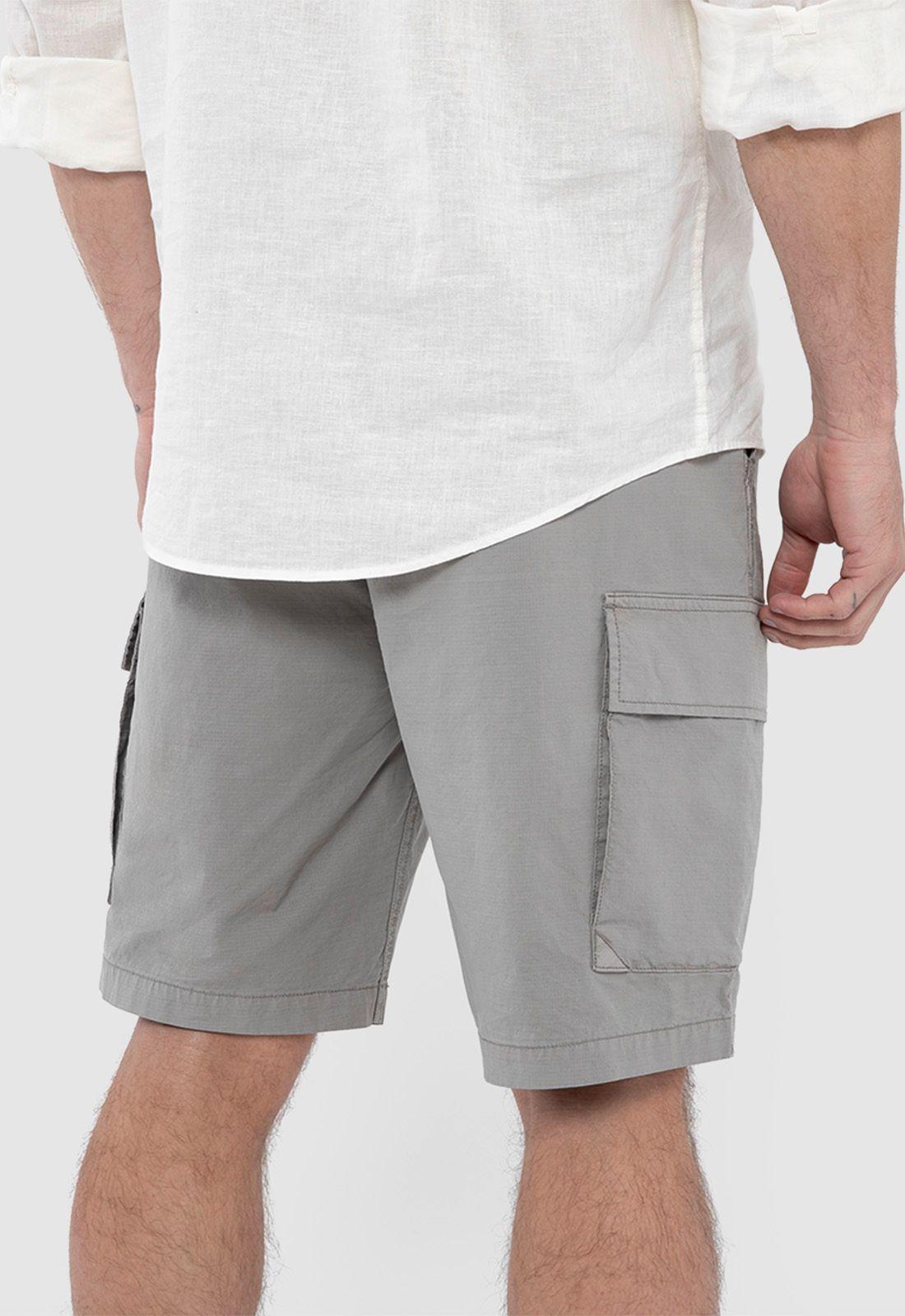 Short Cargo Ripstop Gris Black Bubba-1
