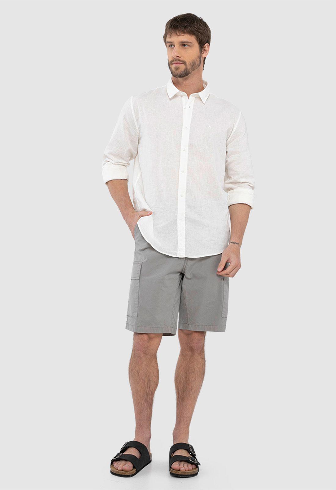 Short Cargo Ripstop Gris Black Bubba-5