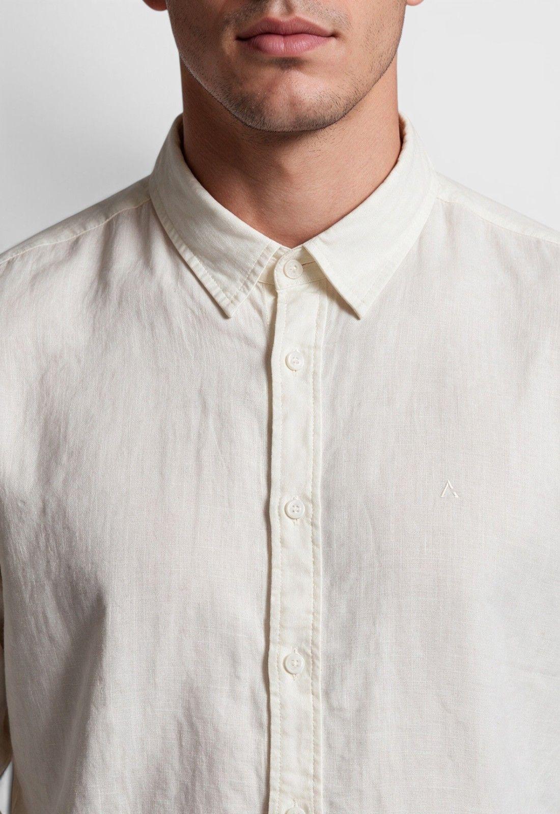 Camisa Lino Manga Larga Blanca Black Bubba-4