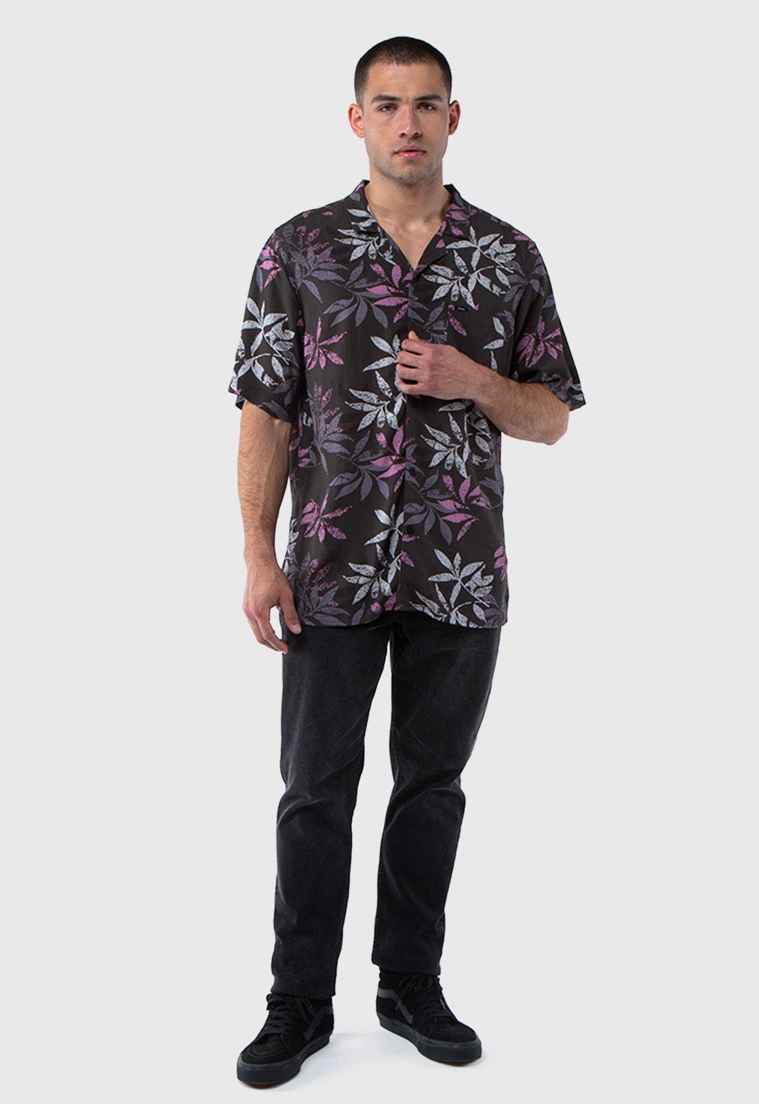Camisa Viscosa Summer Print Black Bubba-0
