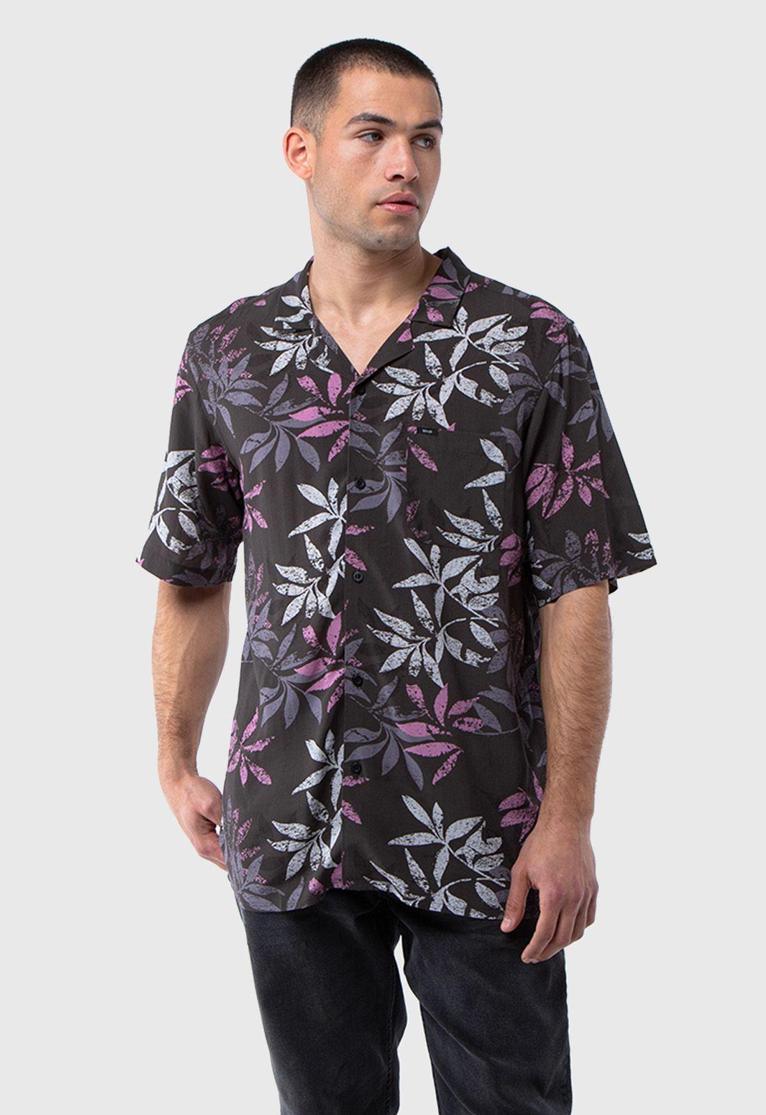 Camisa Viscosa Summer Print Black Bubba-1
