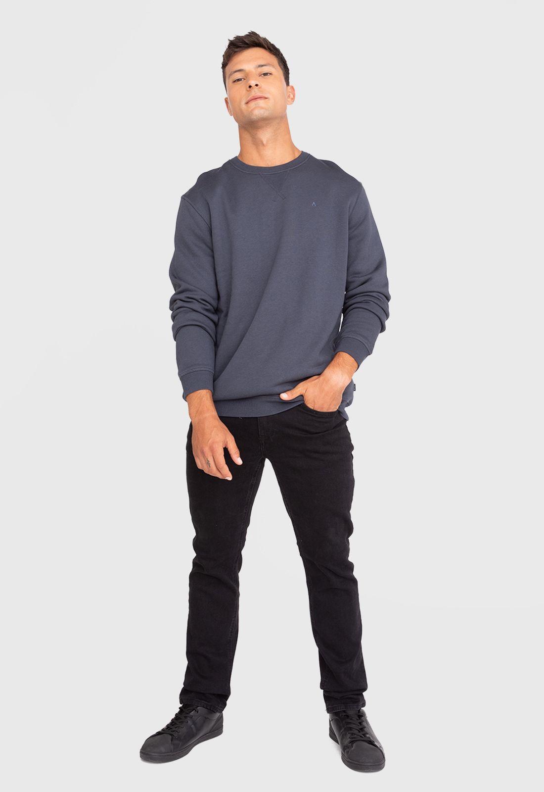 Poleron Crewneck Stone Black Bubba-4