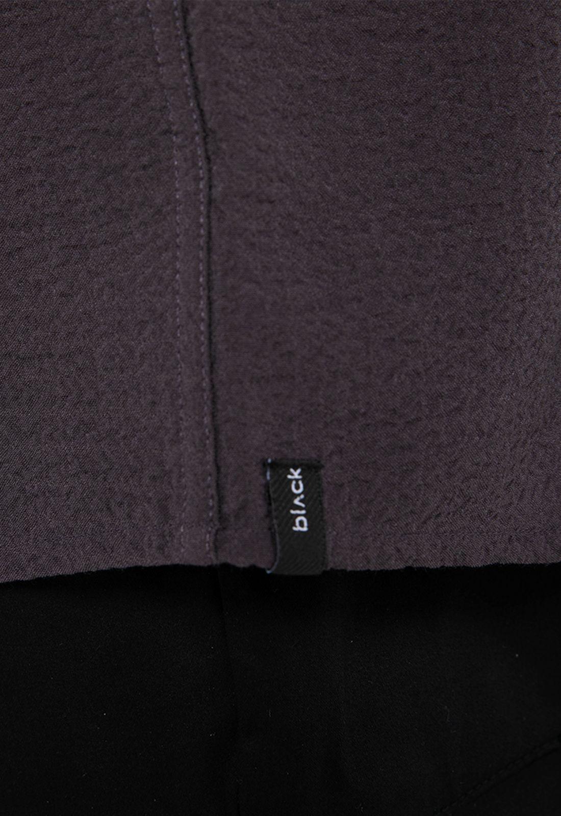 Camisa Wrinkle Manga Corta Gris Marengo Black Bubba-4