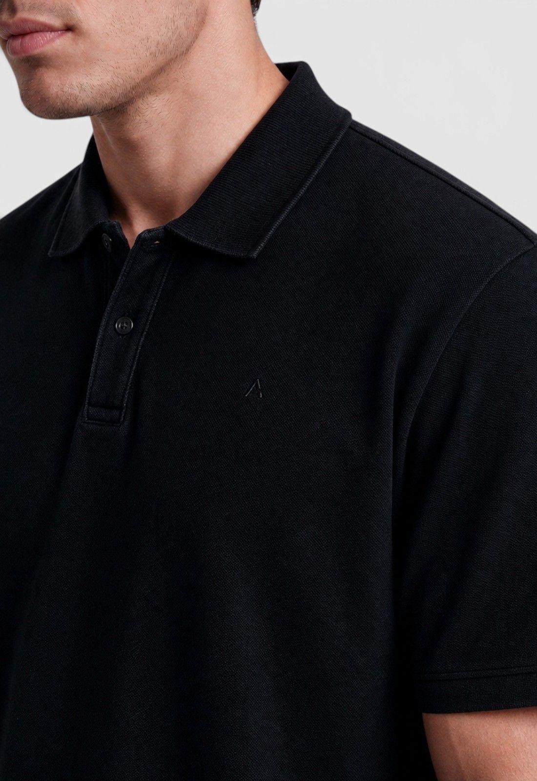 Polera Pique Algodón Negra Black Bubba-3