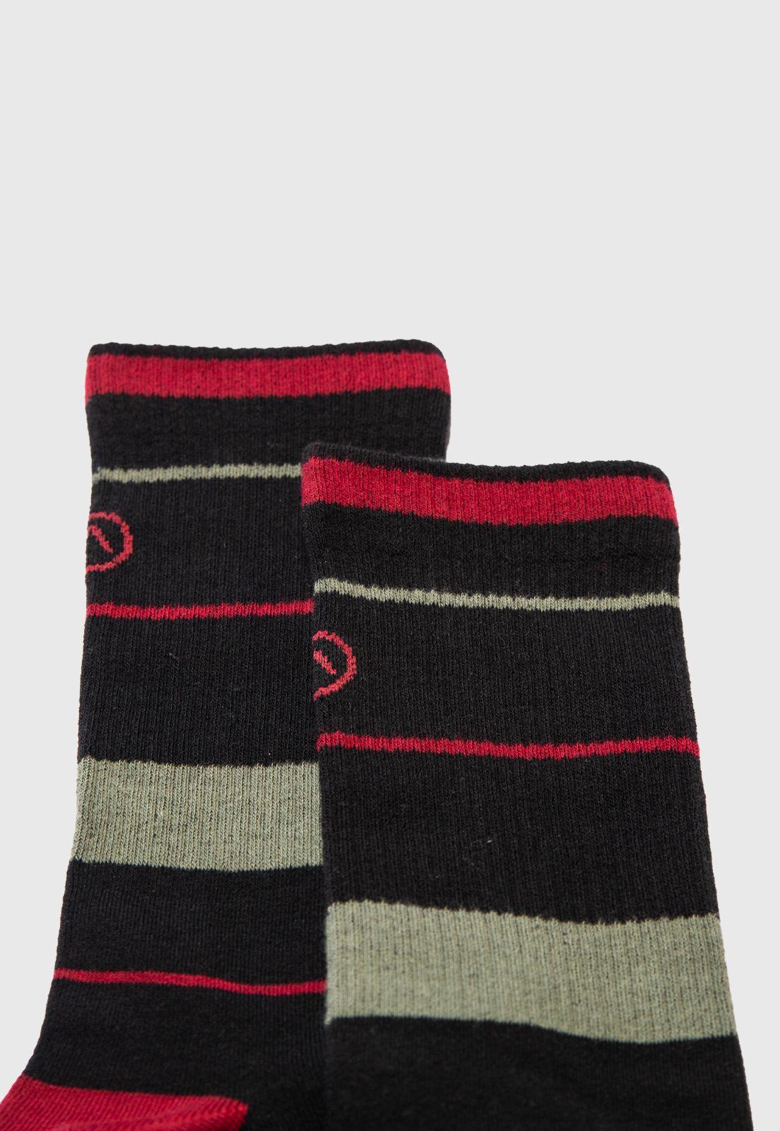Long Socks Line Stretch Red & Green Black Bubba-2