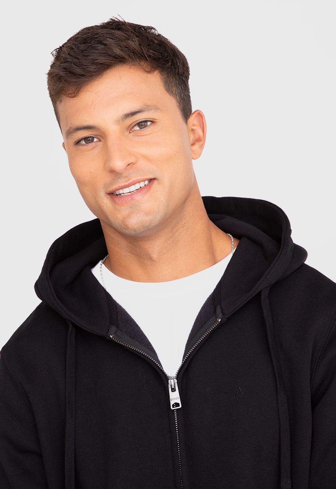 Poleron Zipper Black Black Bubba-3