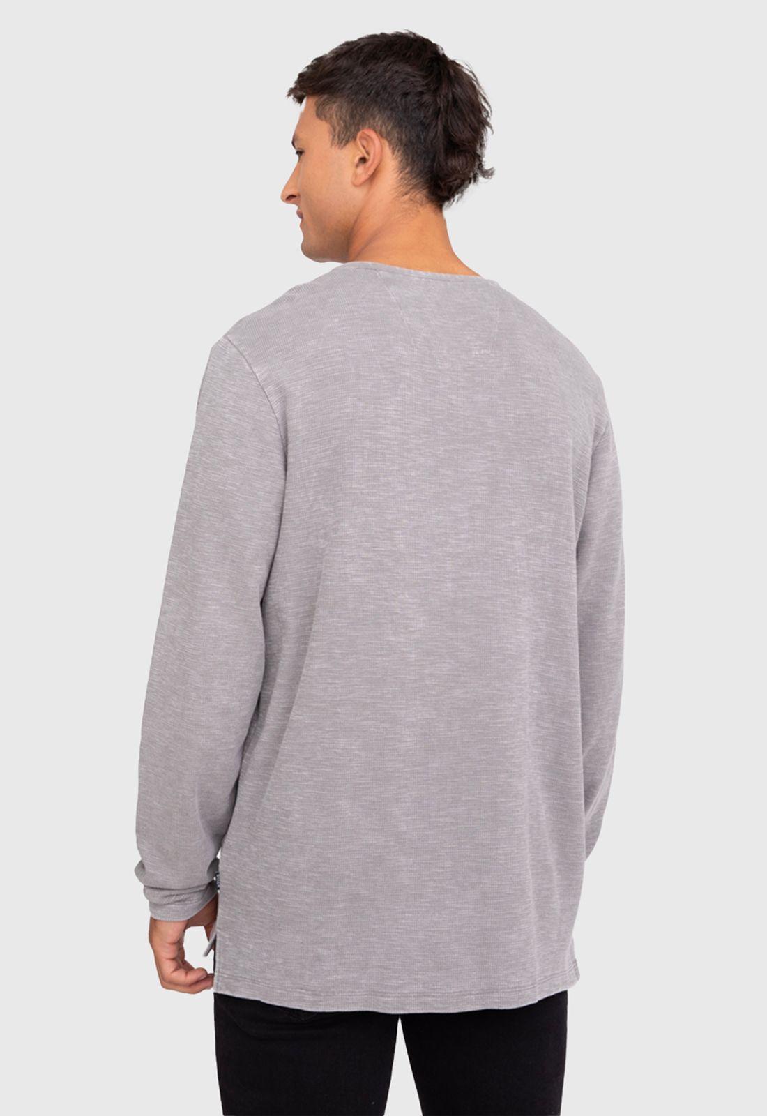 Polera Henley Manga Larga Gris Black Bubba-1