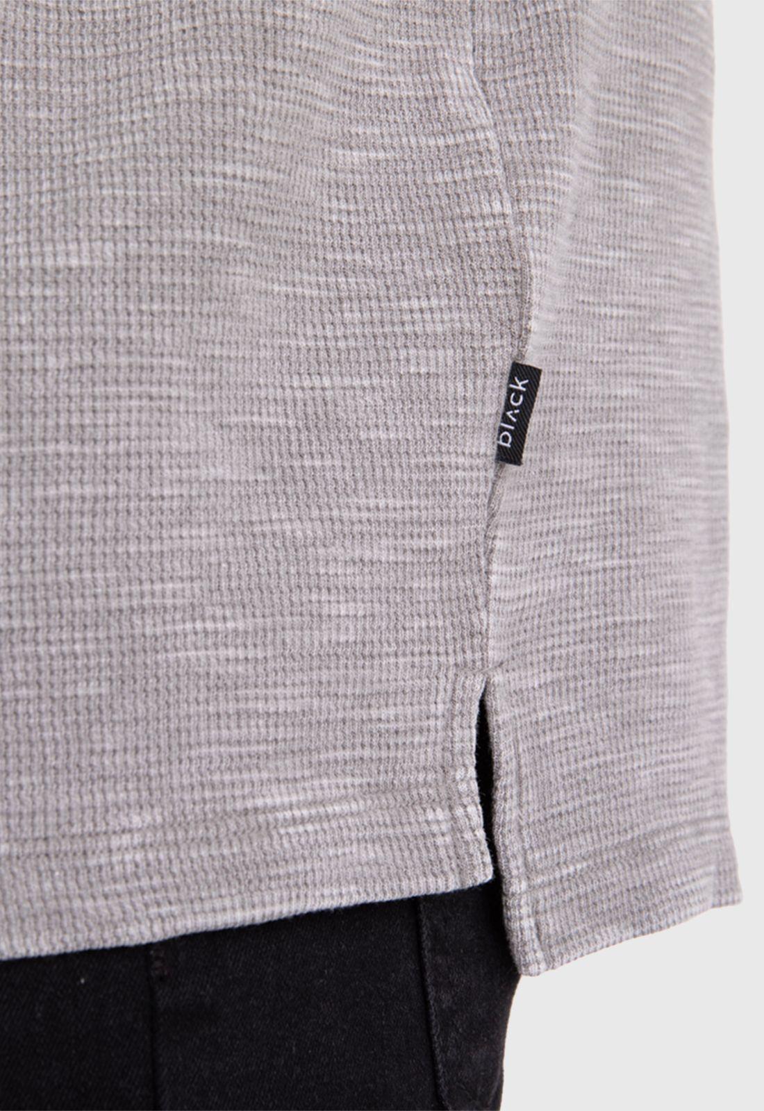 Polera Henley Manga Larga Gris Black Bubba-4