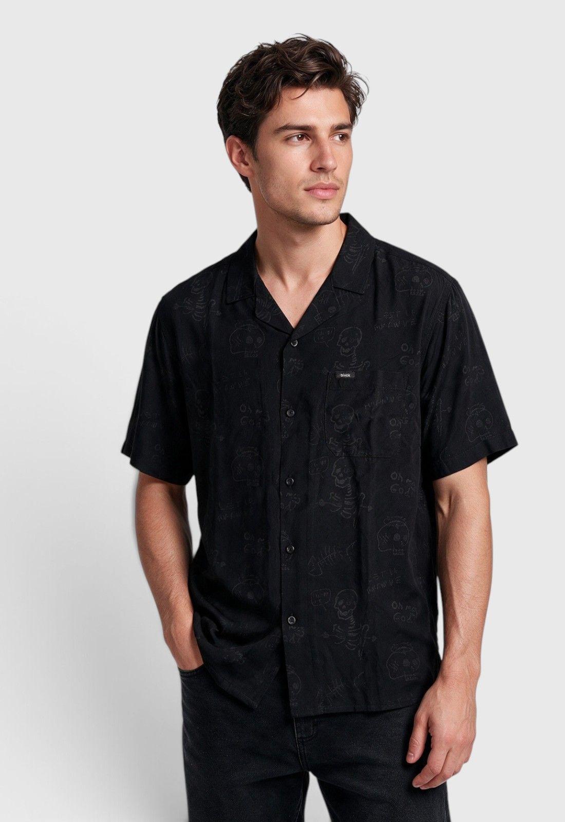 Camisa Viscosa Fear Negro Black Bubba-0