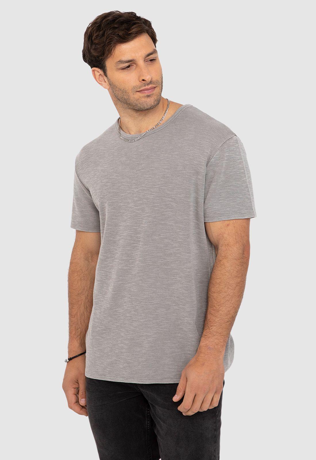 Polera Waffle Manga Corta Gris Claro Black Bubba-0