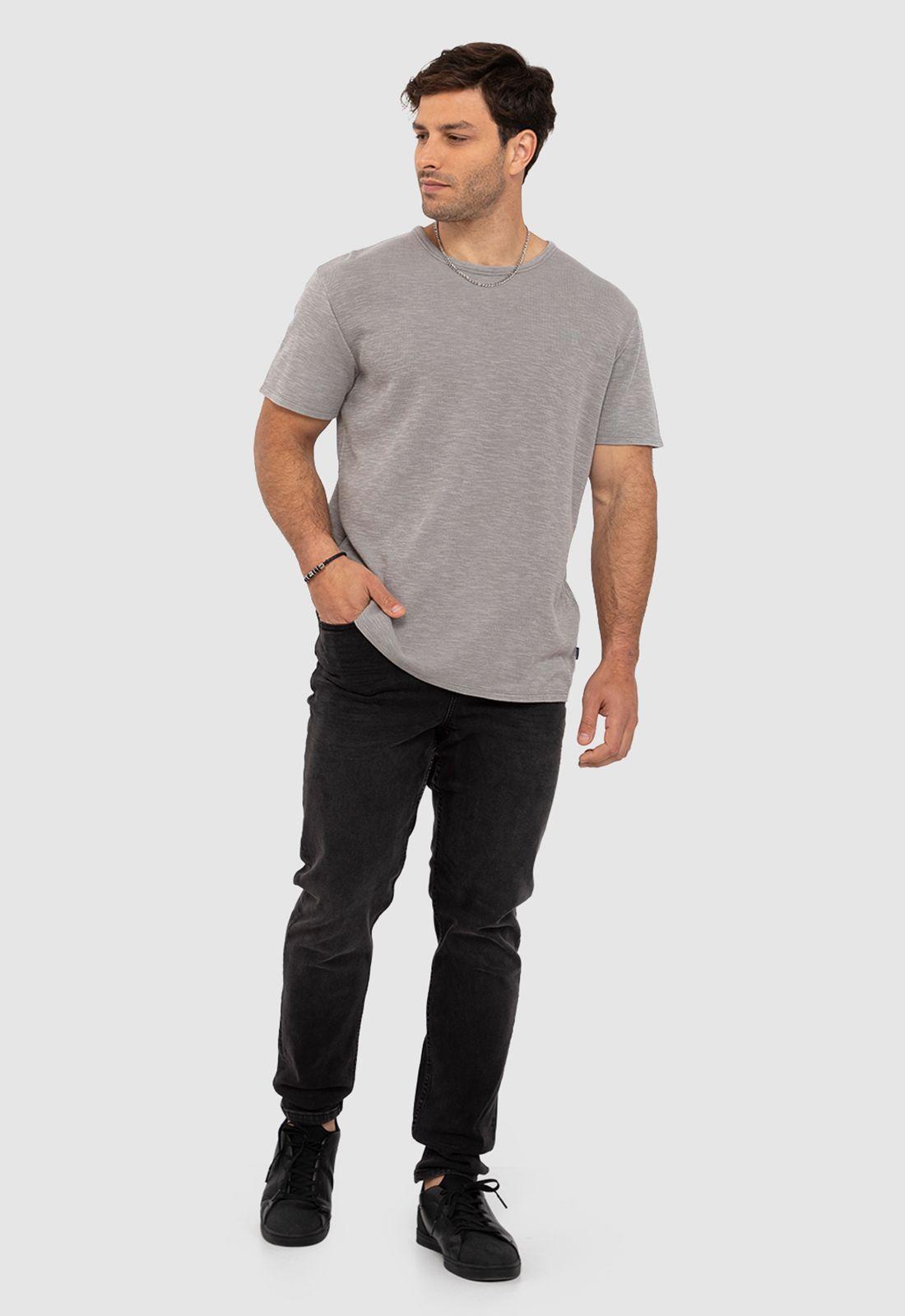 Polera Waffle Manga Corta Gris Claro Black Bubba-2
