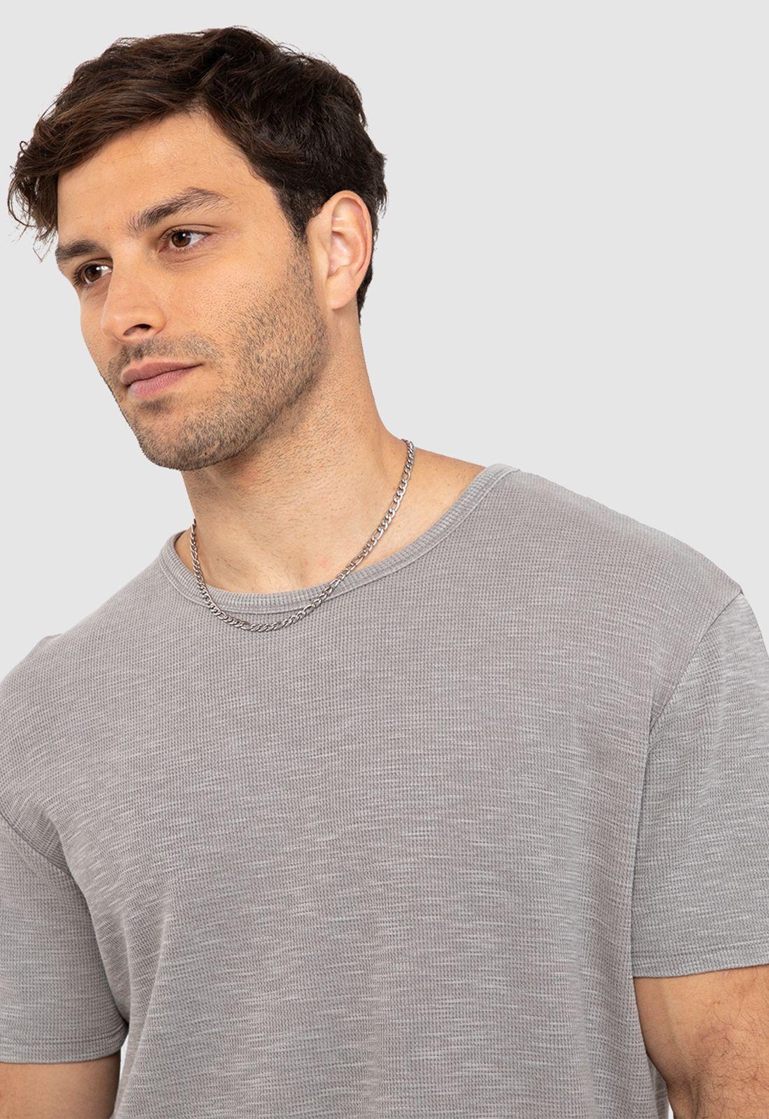 Polera Waffle Manga Corta Gris Claro Black Bubba-3