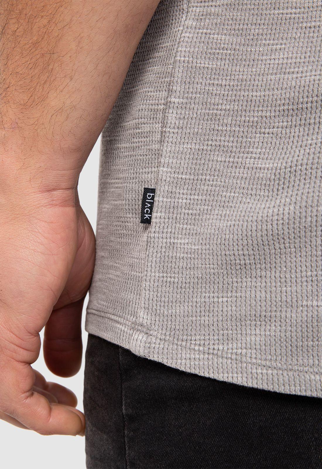 Polera Waffle Manga Corta Gris Claro Black Bubba-4