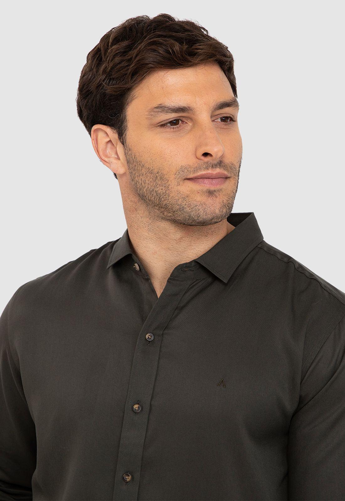 Camisa Soft Manga Larga Dark Green Black Bubba-2