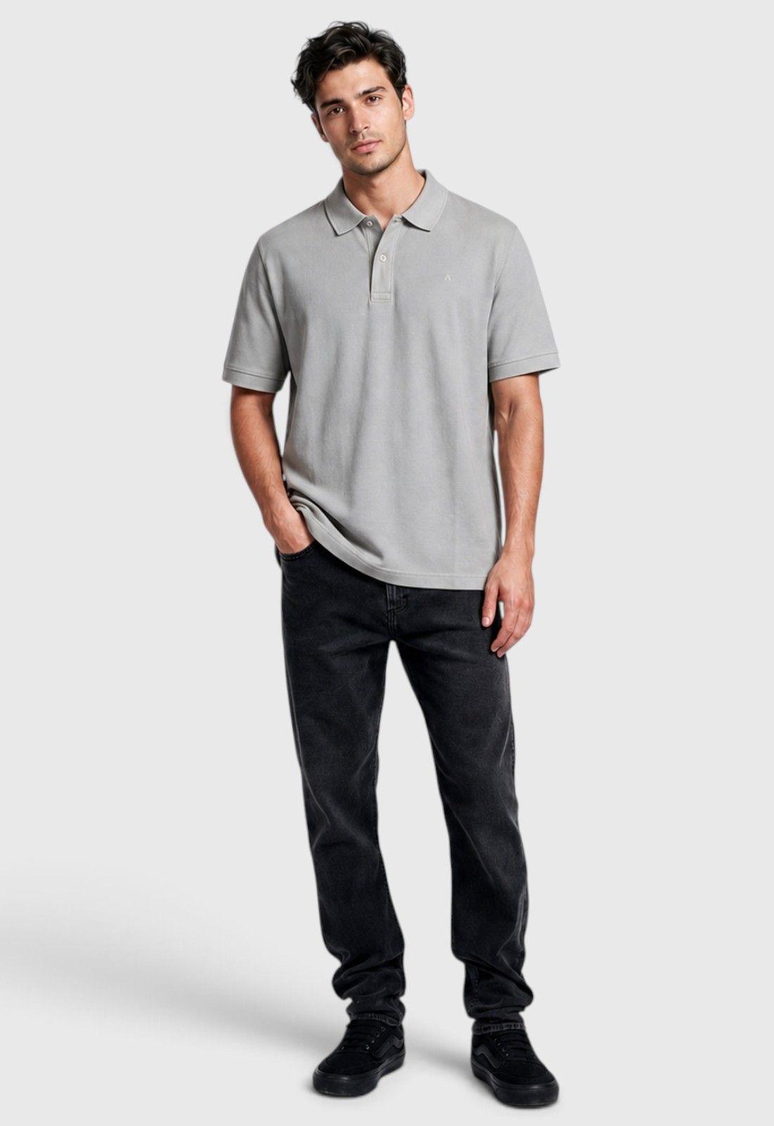 Polera Pique Algodón Gris Claro Black Bubba-2