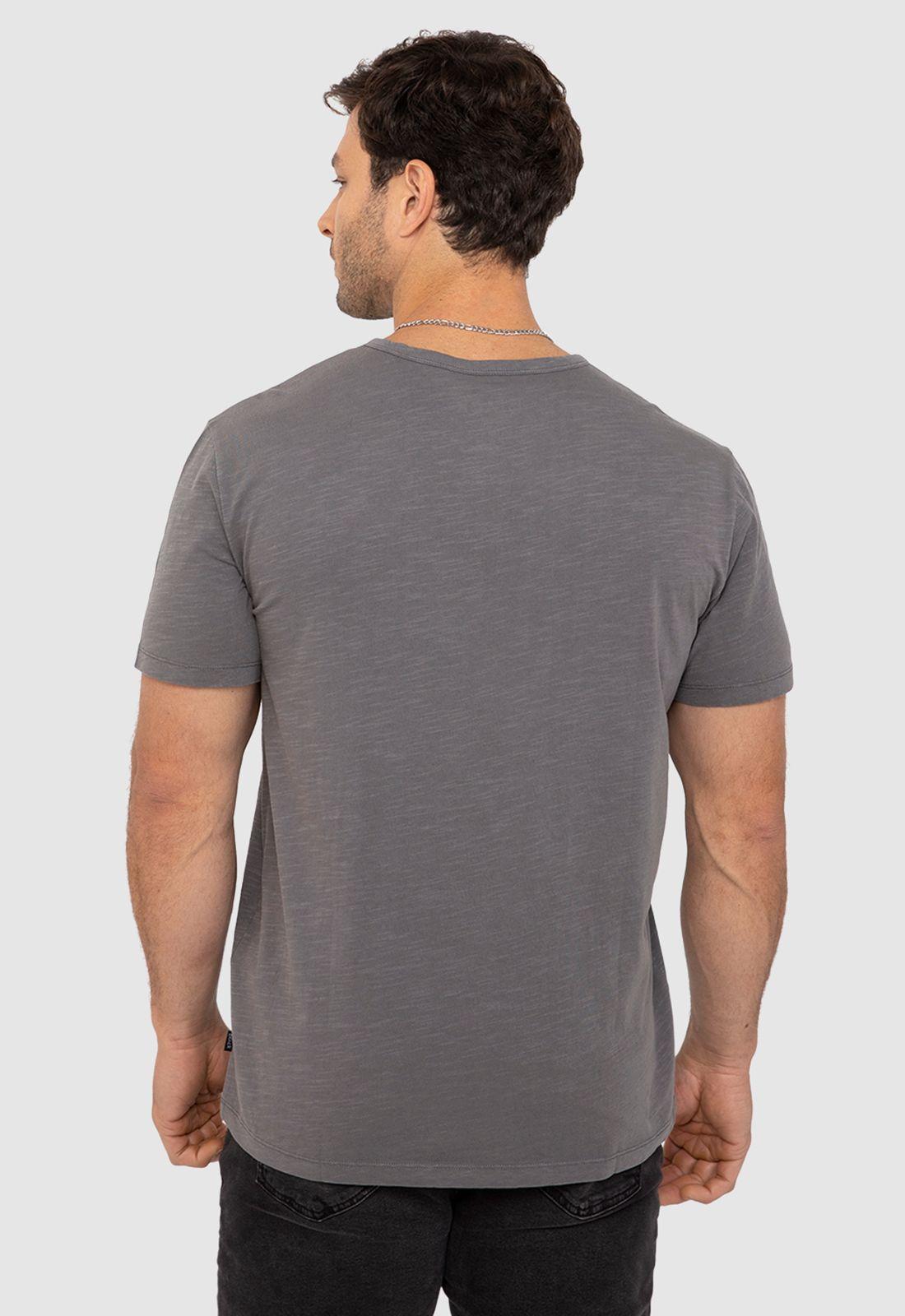 Polera Henley Manga Corta Gris Claro Black Bubba-1