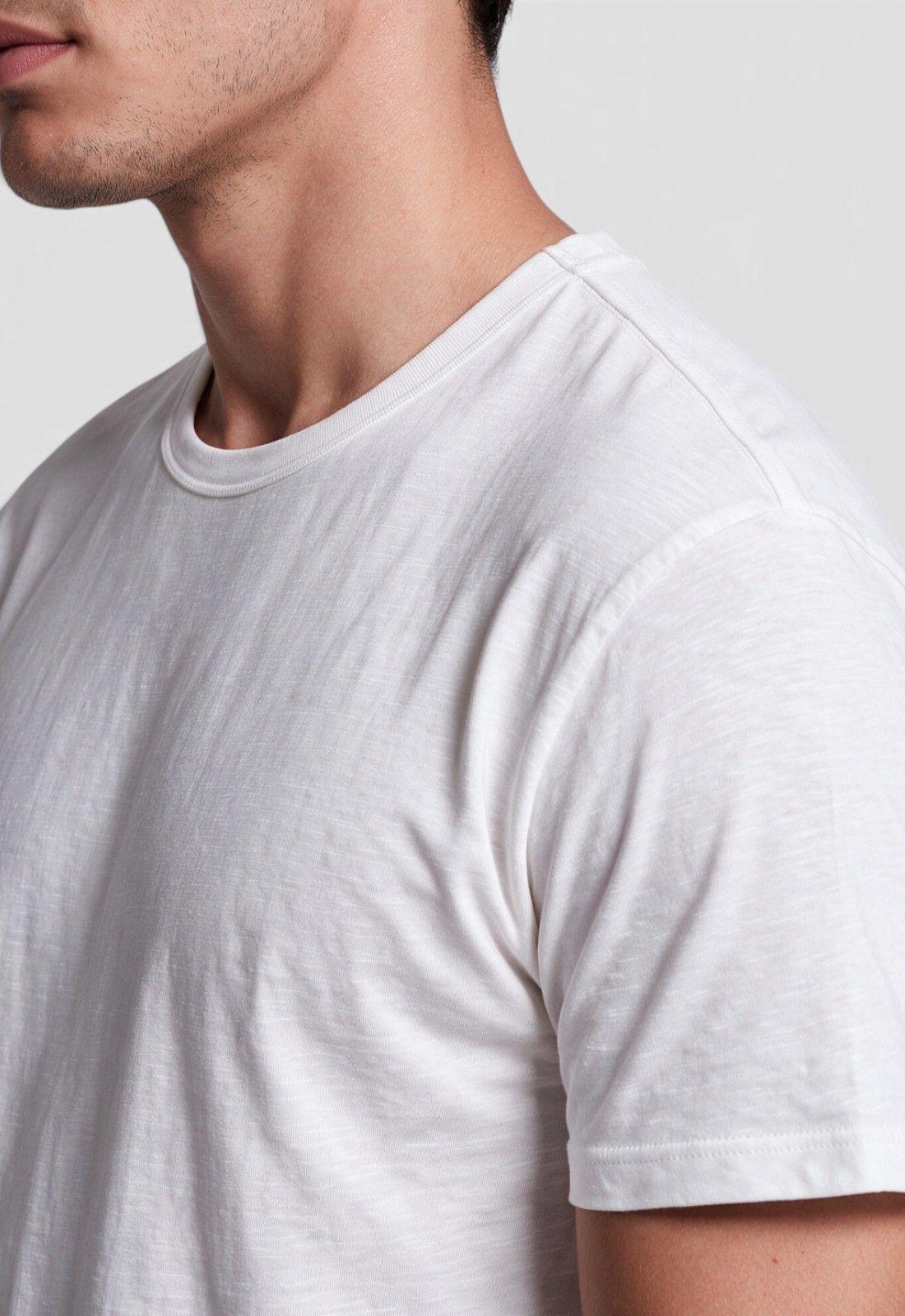 Polera Slub Cotton Manga Corta Blanca Black Bubba-3