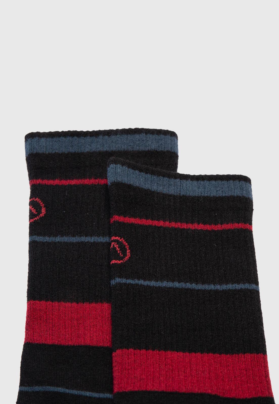 Long Socks Line Stretch Red & Blue Black Bubba-2