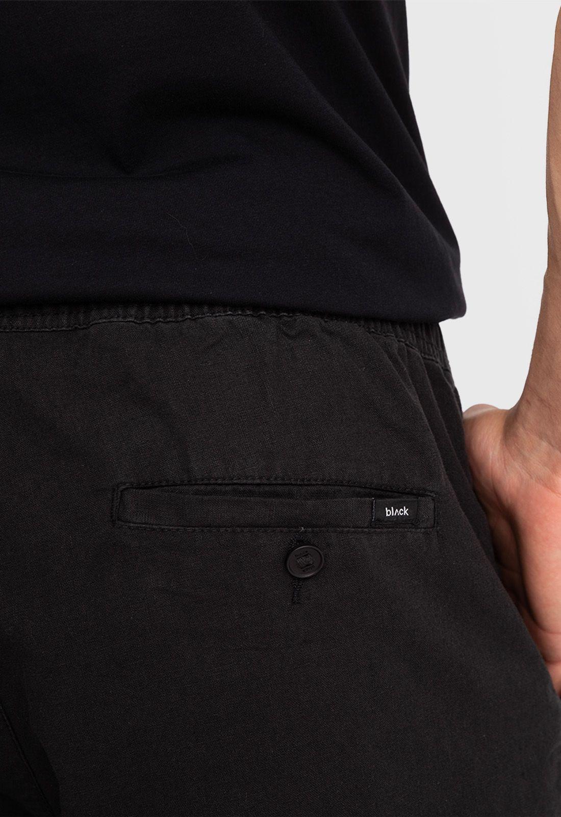 Short Lino Cotton Black Black Bubba-4