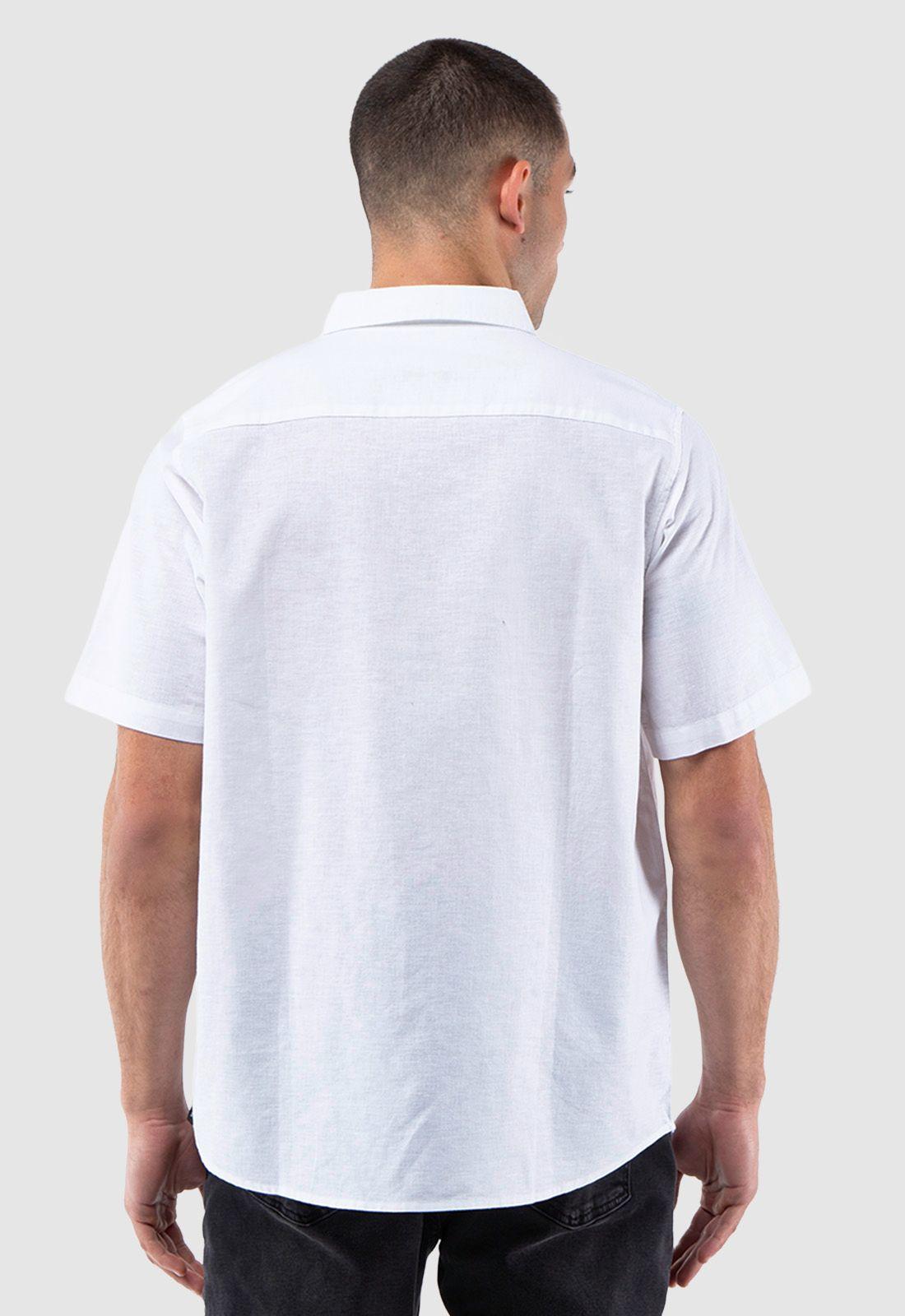 Camisa Manga Corta Lino Blanca Black Bubba-2