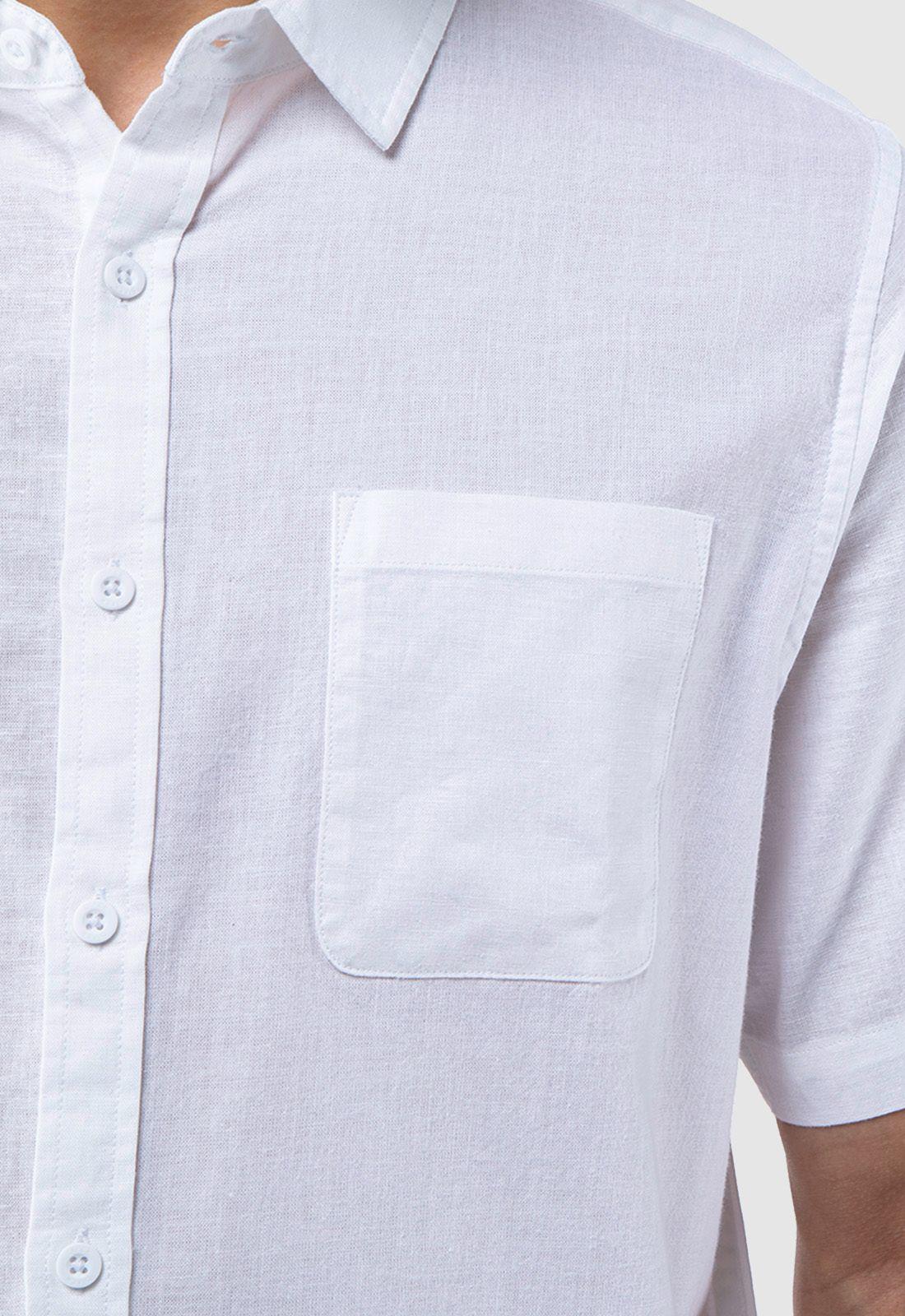 Camisa Manga Corta Lino Blanca Black Bubba-3