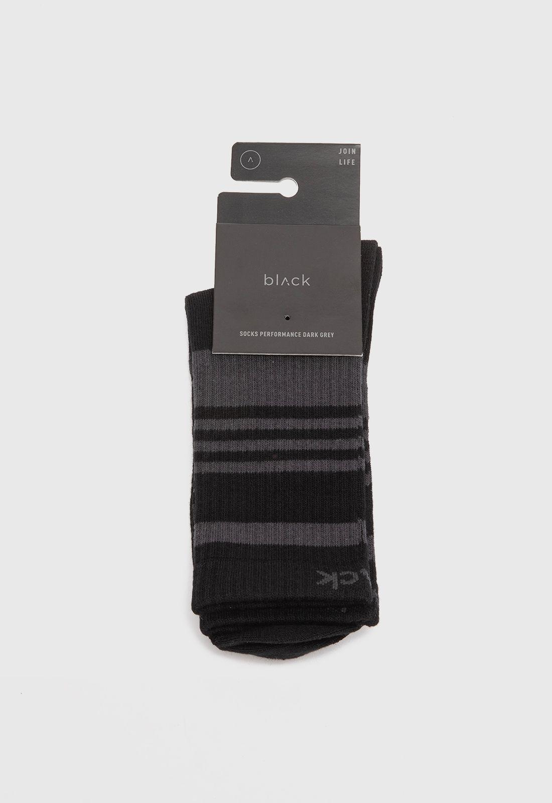 Calcetin Largo Performance Gris Oscuro Black Bubba-0