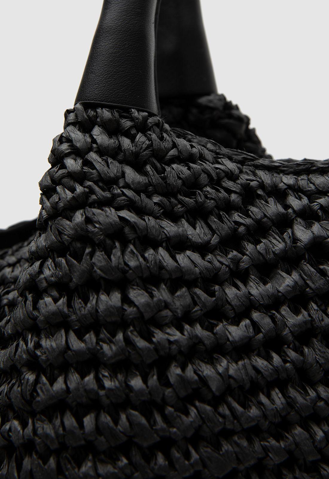 Tote Raffia Black Black Bubba-4
