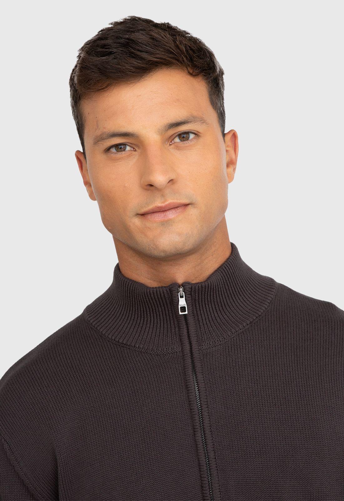 Chaleco Half Zipper Mokka Black Bubba-2