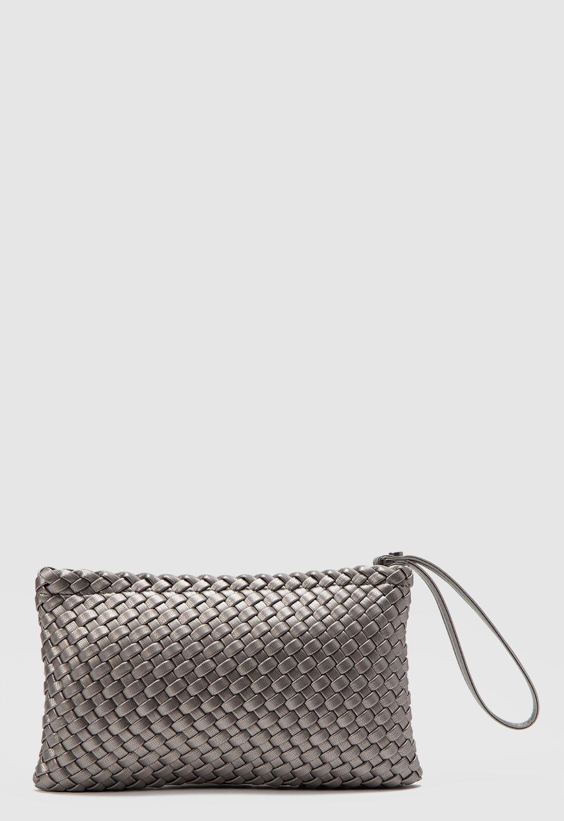 Cartera Clutch Viena Silver Black Bubba-2