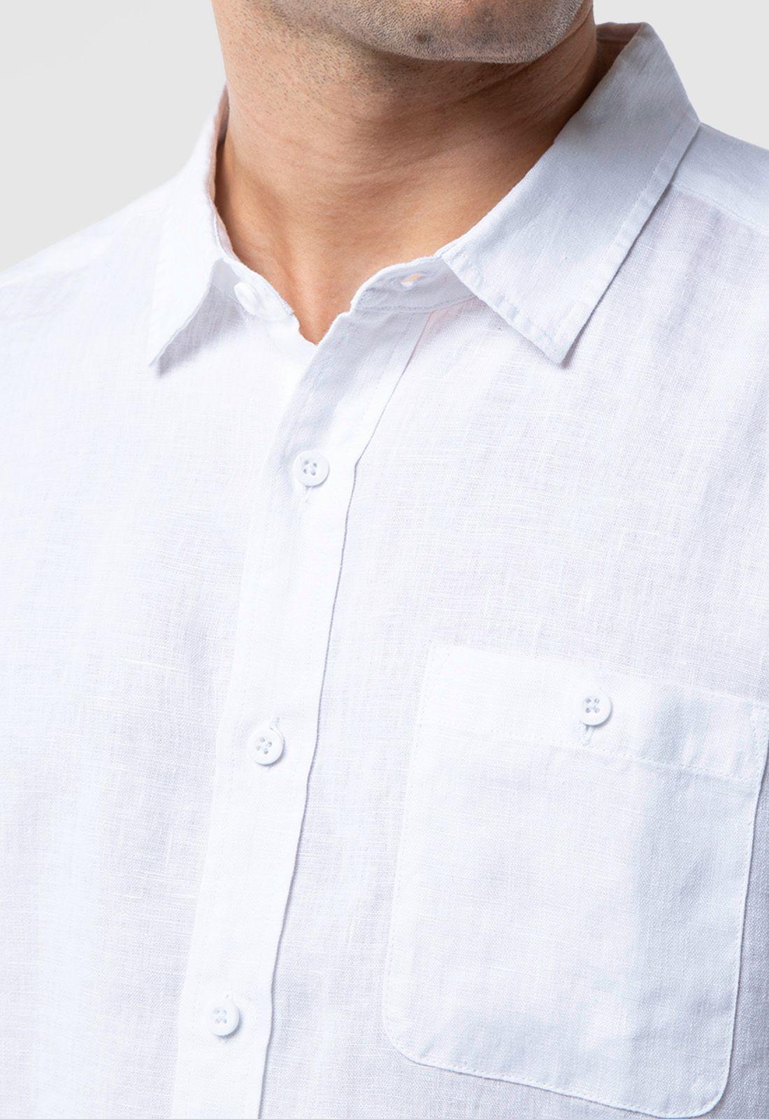 Camisa Manga Larga Lino White Black Bubba-4