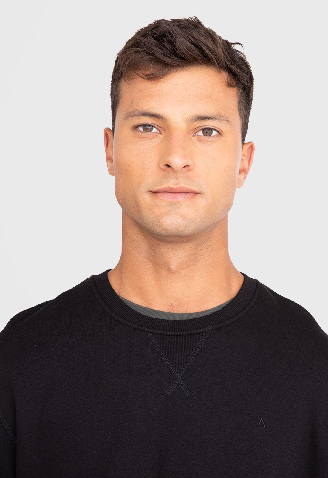 Poleron Crewneck Black Black Bubba-2