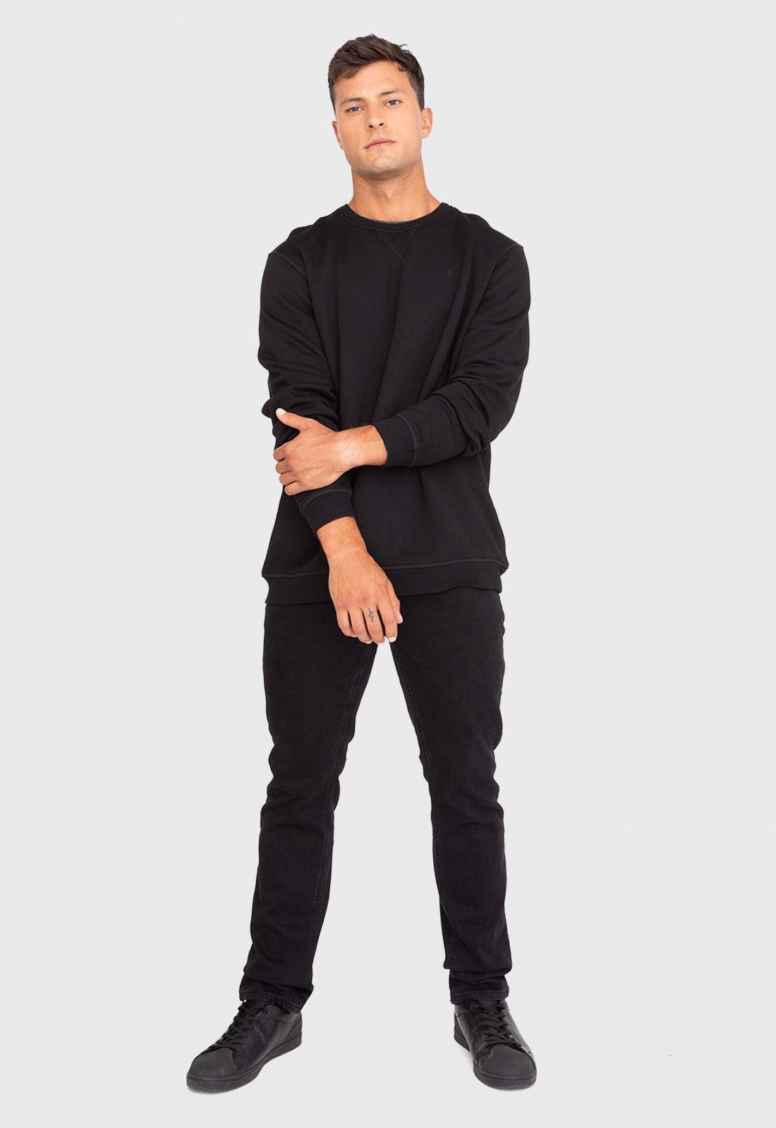 Poleron Crewneck Black Black Bubba-4