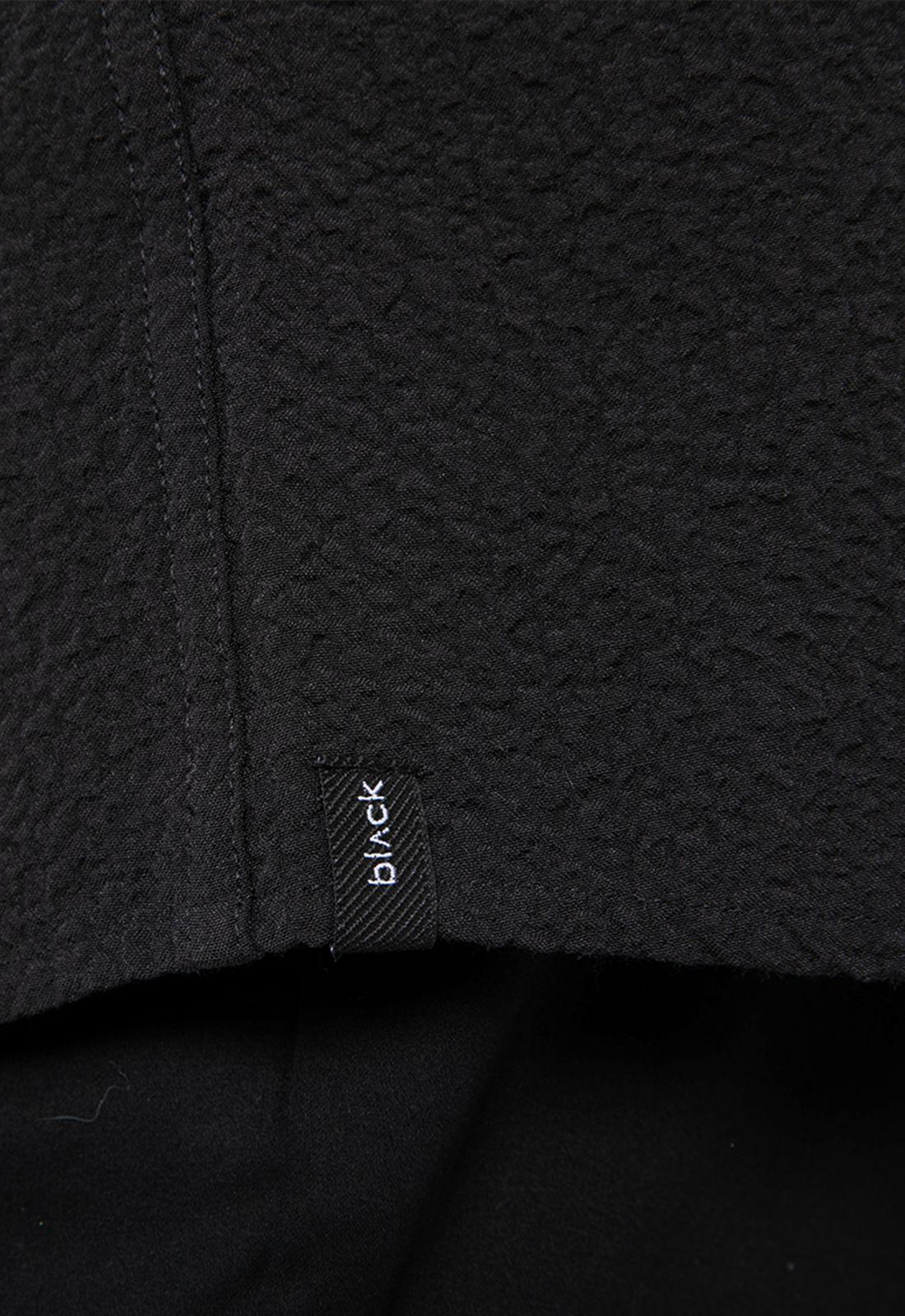 Camisa Wrinkle Manga Corta Negro Black Bubba-4