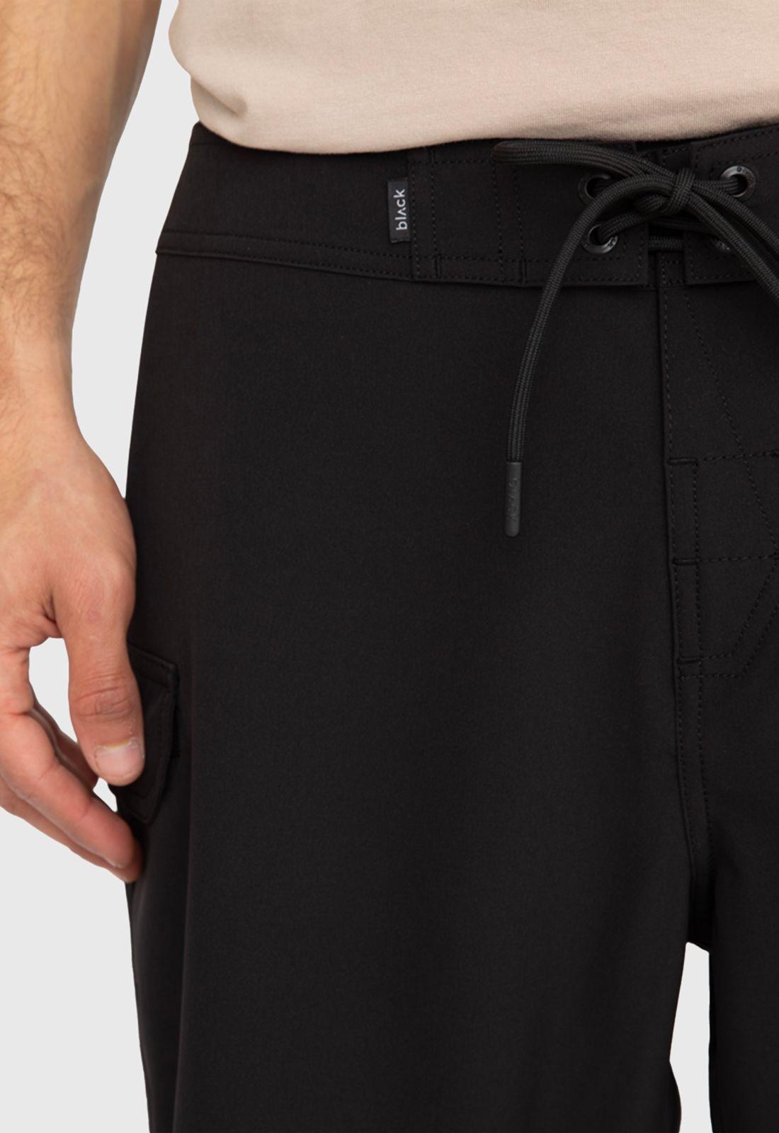 Traje De Baño Boardshort Negro Black Bubba-3