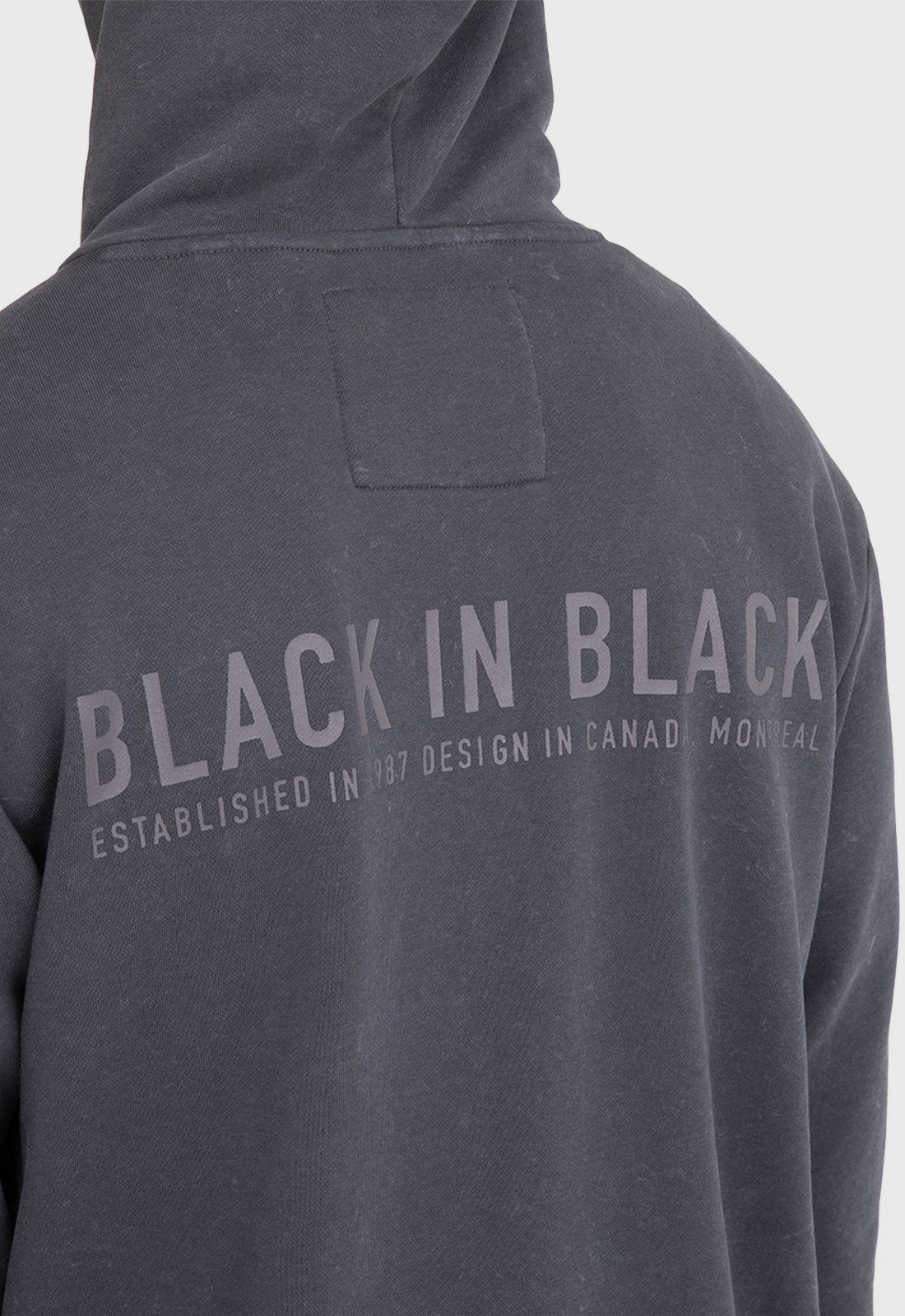 Poleron Hoddie Black In Black Gris Oscuro Black Bubba-2