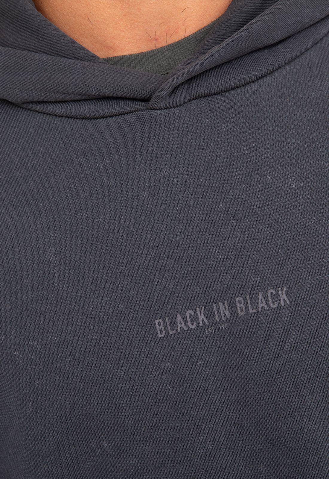 Poleron Hoddie Black In Black Gris Oscuro Black Bubba-5