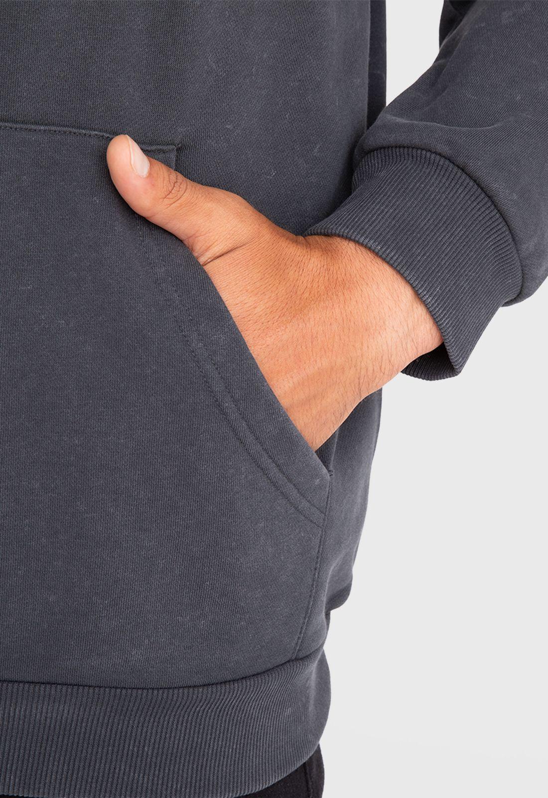 Poleron Hoddie Black In Black Gris Oscuro Black Bubba-6