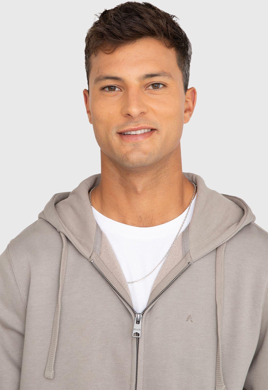 Poleron Zipper Taupe Black Bubba-4