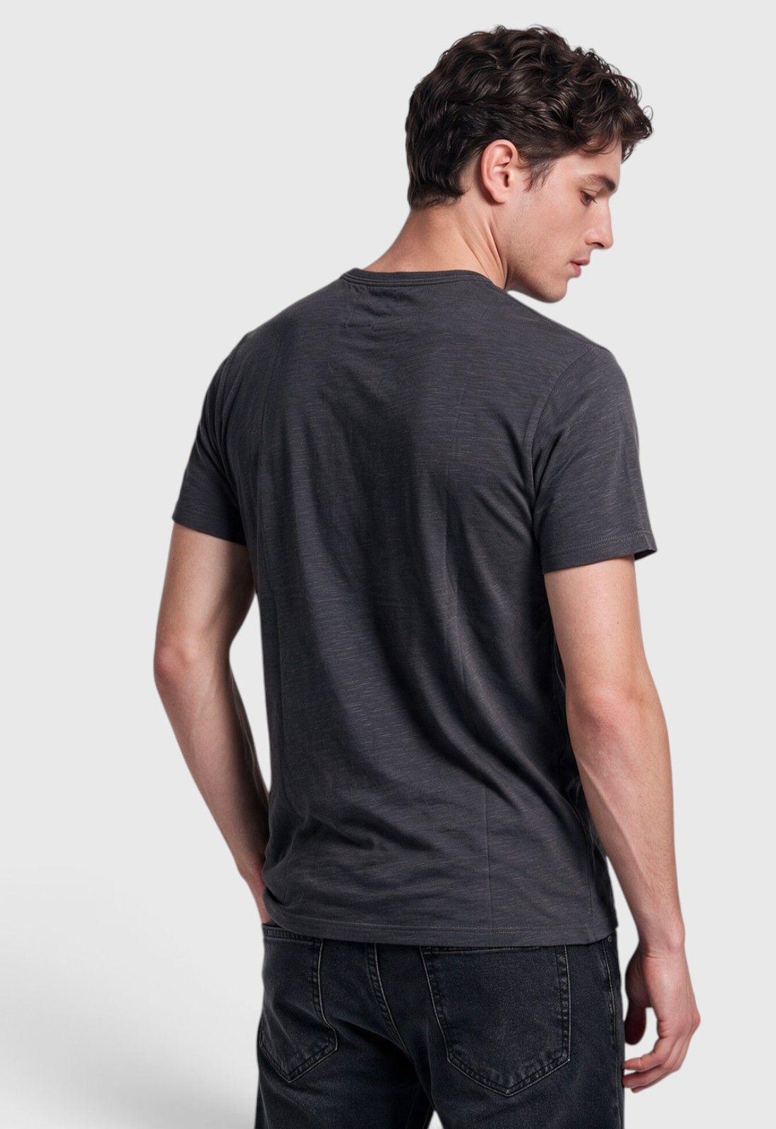 Polera Slub Cotton Manga Corta Gris Marengo Black Bubba-1