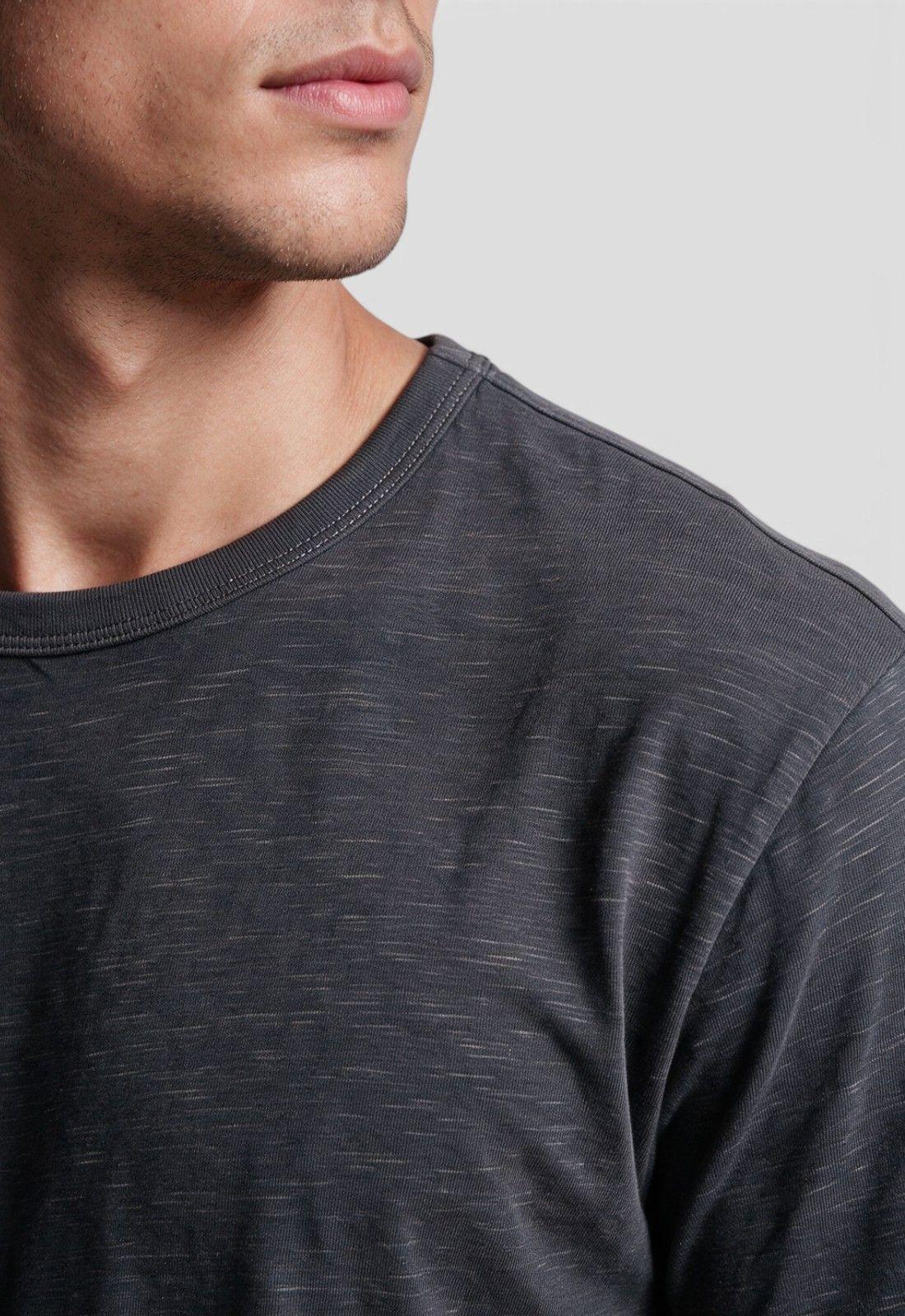 Polera Slub Cotton Manga Corta Gris Marengo Black Bubba-3